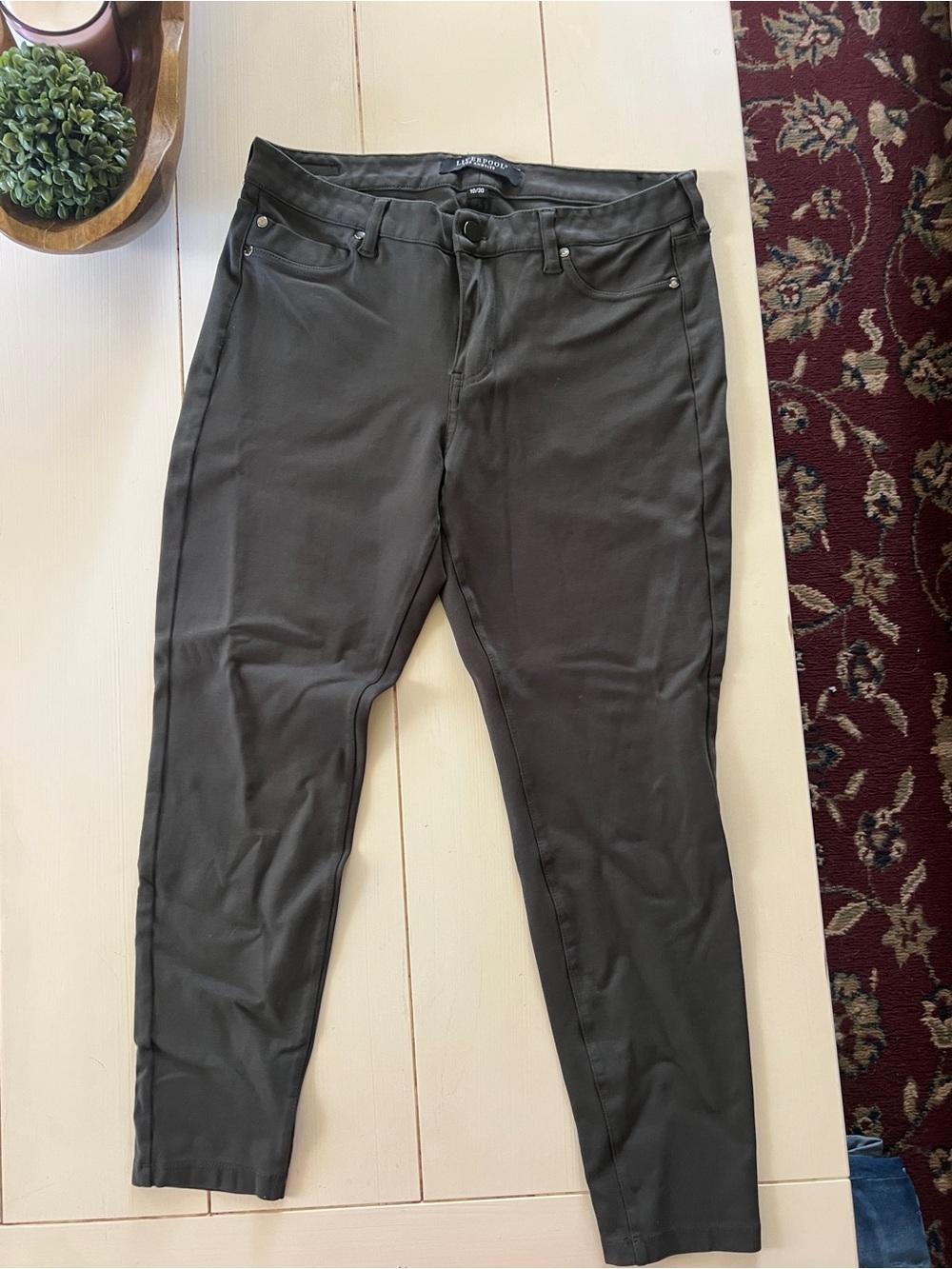 Liverpool Olive Green Ankle Jeans
